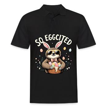 So Eggcited - Men's Polo Shirt - black - Front - Kai (181cm)