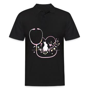 Nurse Doctor Heartbeat Easter - Men's Polo Shirt - black - Front - Kai (181cm)