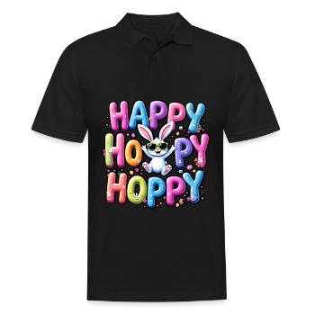 Happy Hoppy Hoppy - Men's Polo Shirt - black - Front - Kai (181cm)