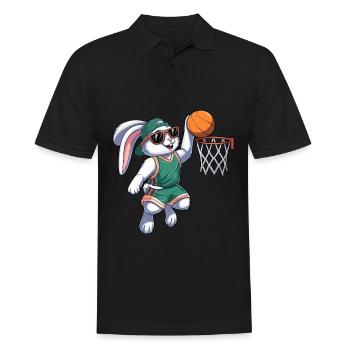 Basket Bunny Easter - Men's Polo Shirt - black - Front - Kai (181cm)