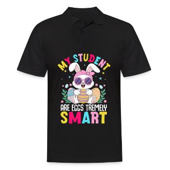 Mes élèves sont des œufs extrêmement intelligents - Polo Homme - noir - Devant - Kai (181cm)