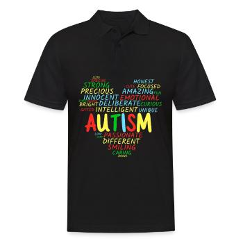 Autism Heart - Men's Polo Shirt - black - Front - Kai (181cm)