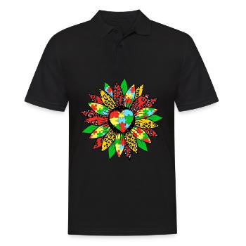 Autism Flower - Men's Polo Shirt - black - Front - Kai (181cm)