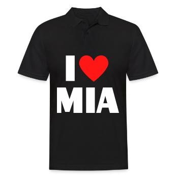 I love Mia Rotes Herz Liebe Fan Geschenk - Männer Poloshirt - Schwarz - Vorne - Kai (181cm)