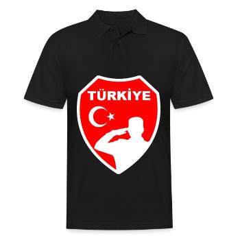 Turkey Türkiye Türkei Soldaten Stolz Ehre Trauer - Männer Poloshirt - Schwarz - Vorne - Kai (181cm)