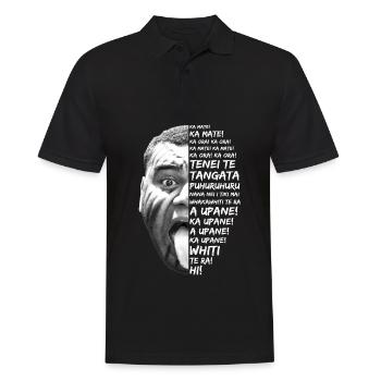 Haka Neuseeland Rugby - Männer Poloshirt - Schwarz - Vorne - Kai (181cm)
