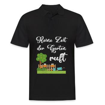 Garten Keine Zeit Der Garten Ruft - Männer Poloshirt - Schwarz - Vorne - Kai (181cm)