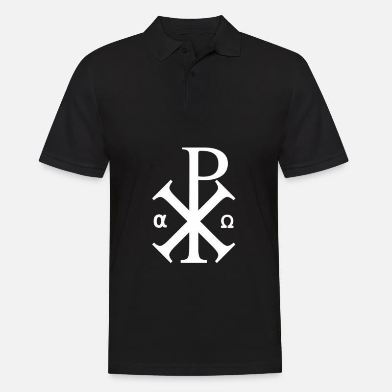 Jesus Chi Rho Das Christusmonogramm - Männer Poloshirt - Schwarz