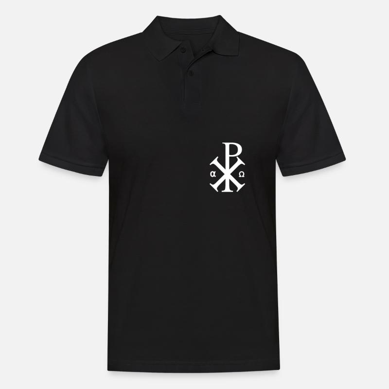 Jesus Chi Rho Das Christusmonogramm - Männer Poloshirt - Schwarz
