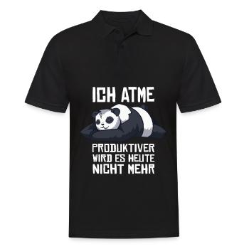 Ich Atme Produktiver Wird Es Heute Nicht - Männer Poloshirt - Schwarz - Vorne - Kai (181cm)