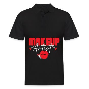 makeup, kosmetik, make up artist, make-up, geschen - Männer Poloshirt - Schwarz - Vorne - Kai (181cm)