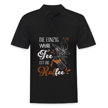 Die Einzig Wahre Fee Ist Die Kaffee - Männer Poloshirt - Schwarz - Vorne - Kai (181cm)