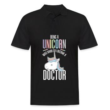 doktor, arzt, medizin, student, doktortitel - Männer Poloshirt - Schwarz - Vorne - Kai (181cm)