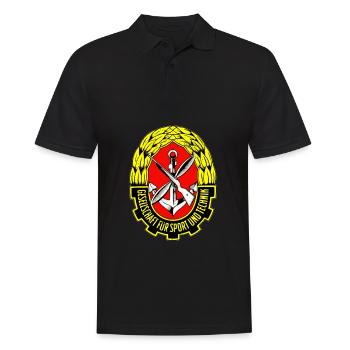 DDR Gesellschaft Für Sport Und Technik - Männer Poloshirt - Schwarz - Vorne - Kai (181cm)