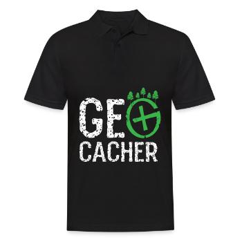 geocaching, cache, gps, geocache, geocacher, logbu - Men's Polo Shirt - black - Front - Kai (181cm)