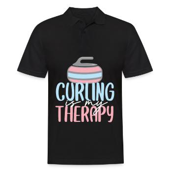 curling wintersport eis sport geschenk - Männer Poloshirt - Schwarz - Vorne - Kai (181cm)