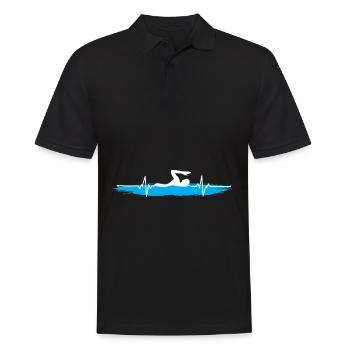 schwimmer schwimmen geschenkidee wasser schwimmbad - Männer Poloshirt - Schwarz - Vorne - Kai (181cm)