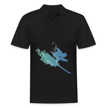 ski ski ski ski ski vacances skieur wint - Polo Homme - noir - Devant - Kai (181cm)