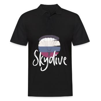 skydiving parachute skydiving skydive - Men's Polo Shirt - black - Front - Kai (181cm)