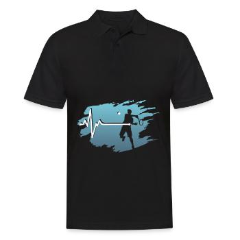 tennis tennis joueur de tennis raquette court de tennis sp - Polo Homme - noir - Devant - Kai (181cm)