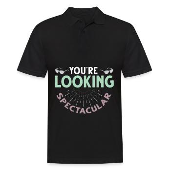 Optician optics glasses gift idea ophthalmologist Ophthalmology - Men's Polo Shirt - black - Front - Kai (181cm)