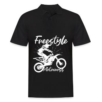 Freestyle Motocross Racing Dirt Bike - Men's Polo Shirt - black - Front - Kai (181cm)