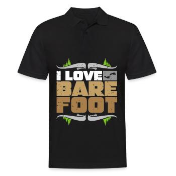 Barefoot Barfuß Barfuss Fußabdruck Barfußläufer - Männer Poloshirt - Schwarz - Vorne - Kai (181cm)
