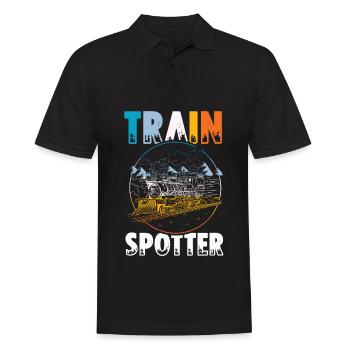 Eisenbahn Bahnhof Zug Train Spotter - Männer Poloshirt - Schwarz - Vorne - Kai (181cm)