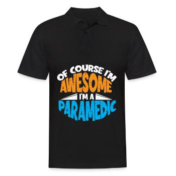 Rettungssanitäter Paramedic Rettungsdienst Ems Emt - Männer Poloshirt - Schwarz - Vorne - Kai (181cm)