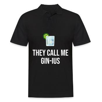 They call me Gin-ius - Männer Poloshirt - Schwarz - Vorne - Kai (181cm)