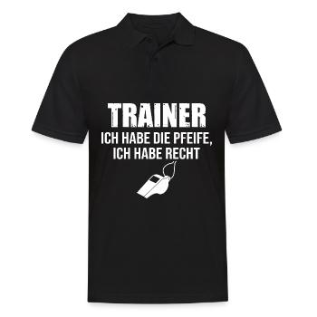Fußballtrainer Spruch Bester Trainer Fußballcoach - Männer Poloshirt - Schwarz - Vorne - Kai (181cm)