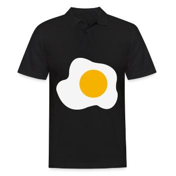 Spiegelei Grafik Frühstück Eigelb Liebhaber - Männer Poloshirt - Schwarz - Vorne - Kai (181cm)