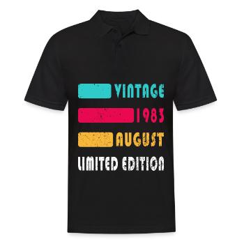 Août 1983 Anniversaire Août 1983 Août - Polo Homme - noir - Devant - Kai (181cm)
