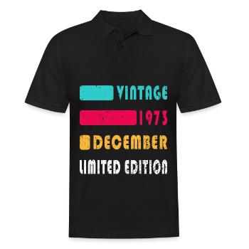 Décembre 1973 Vintage anniversaire Vintage cadeau - Polo Homme - noir - Devant - Kai (181cm)