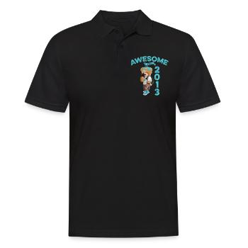 2013 Geburtstag Teddy Bär Awesome since - Männer Poloshirt - Schwarz - Vorne - Kai (181cm)