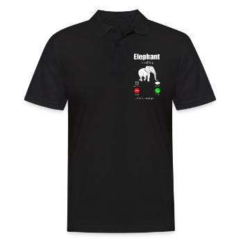 Elephant Elephant Elephant Proboscis Zoo Circus - Men's Polo Shirt - black - Front - Kai (181cm)