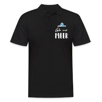 Gib mir Meer Sonne Urlaub Paradies - Männer Poloshirt - Schwarz - Vorne - Kai (181cm)