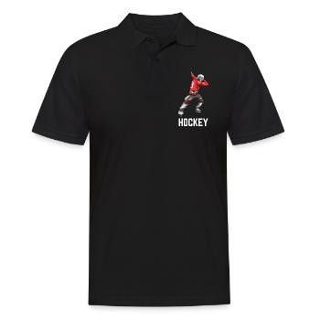 Hockey - Männer Poloshirt - Schwarz - Vorne - Kai (181cm)