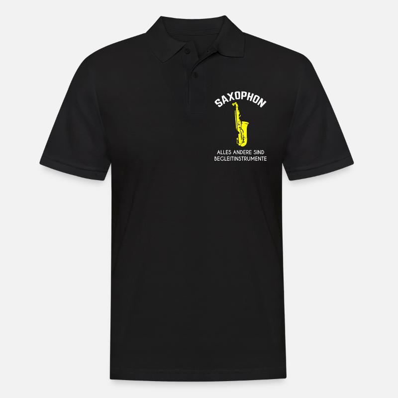 Saxophon Blasinstrument Musik - Männer Poloshirt - Schwarz
