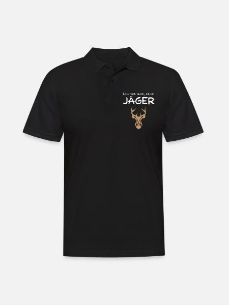 Jäger - Männer Poloshirt - Schwarz