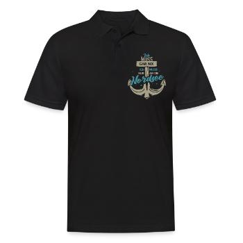 Nordsee Freizeit Urlaub Meer - Männer Poloshirt - Schwarz - Vorne - Kai (181cm)