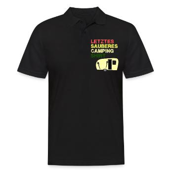 Letztes sauberes Camping Shirt - Männer Poloshirt - Schwarz - Vorne - Kai (181cm)