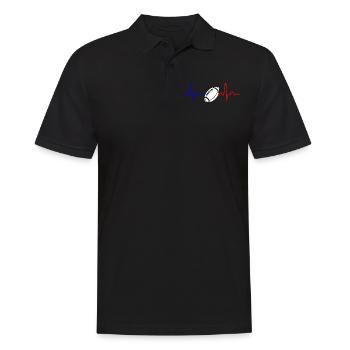 Rugby battement de coeur fan de rugby france - Polo Homme - noir - Devant - Kai (181cm)