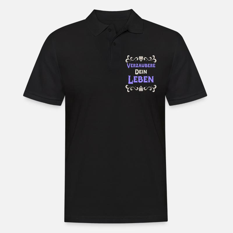 Verzaubere Dein Leben Hexendesign - Männer Poloshirt - Schwarz