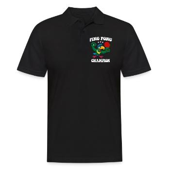 Ping Pong Champion Design Table Tennis and - Men's Polo Shirt - black - Front - Kai (181cm)