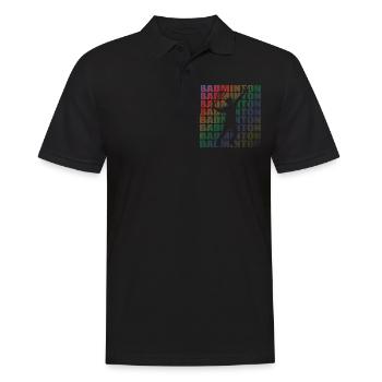 Badminton Spieler Geschenkidee Design - Männer Poloshirt - Schwarz - Vorne - Kai (181cm)