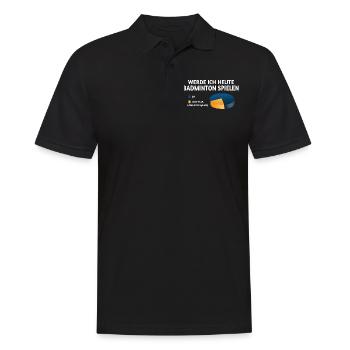 Badminton Geschenkidee Sport Design - Männer Poloshirt - Schwarz - Vorne - Kai (181cm)
