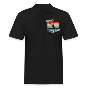 Basketball Geschenkidee Sport Design - Männer Poloshirt - Schwarz - Vorne - Kai (181cm)