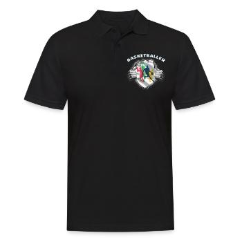 Basketball Geschenkidee Sport Design - Männer Poloshirt - Schwarz - Vorne - Kai (181cm)