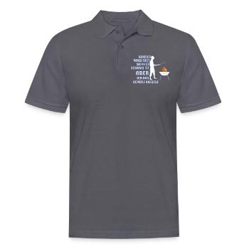 Grillen und Camper Geschenkidee - Männer Poloshirt - Anthrazit - Vorne - Nico (186cm)